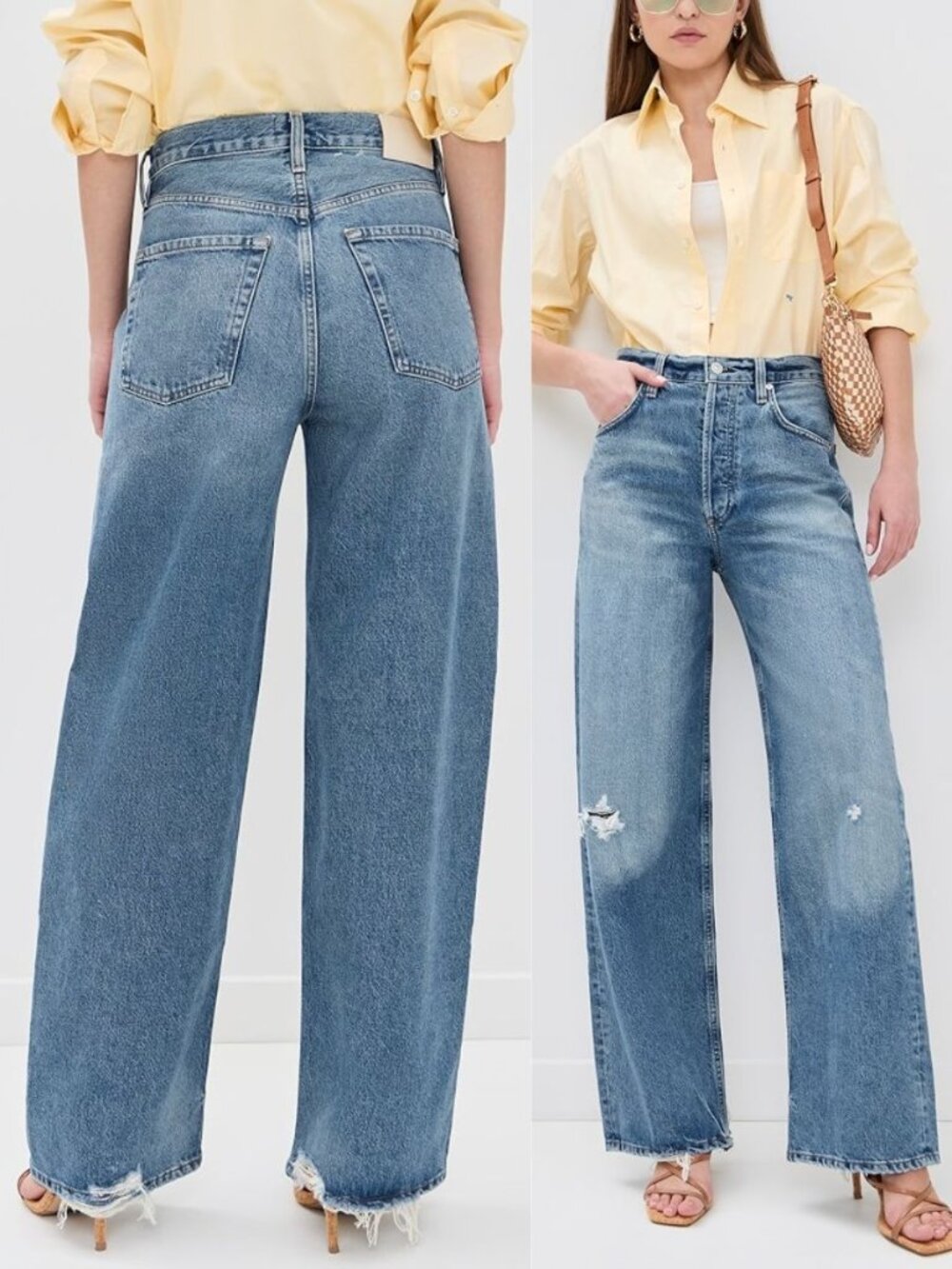 Citizens of Humanity Ayla Jean Solano Blue Baggy Denim Wide Leg Cuffed Size 29